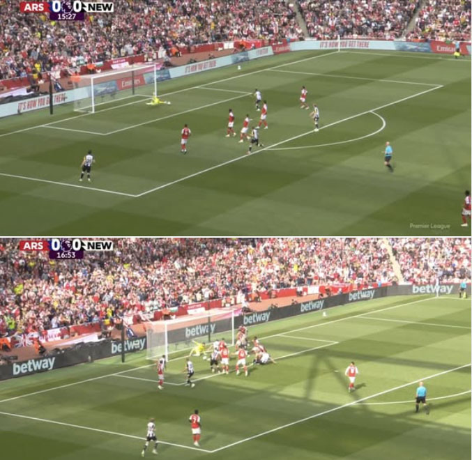 Raya xuất thần, Rice lập siêu phẩm, Arsenal thắng tối thiểu Newcastle - Ảnh 1.