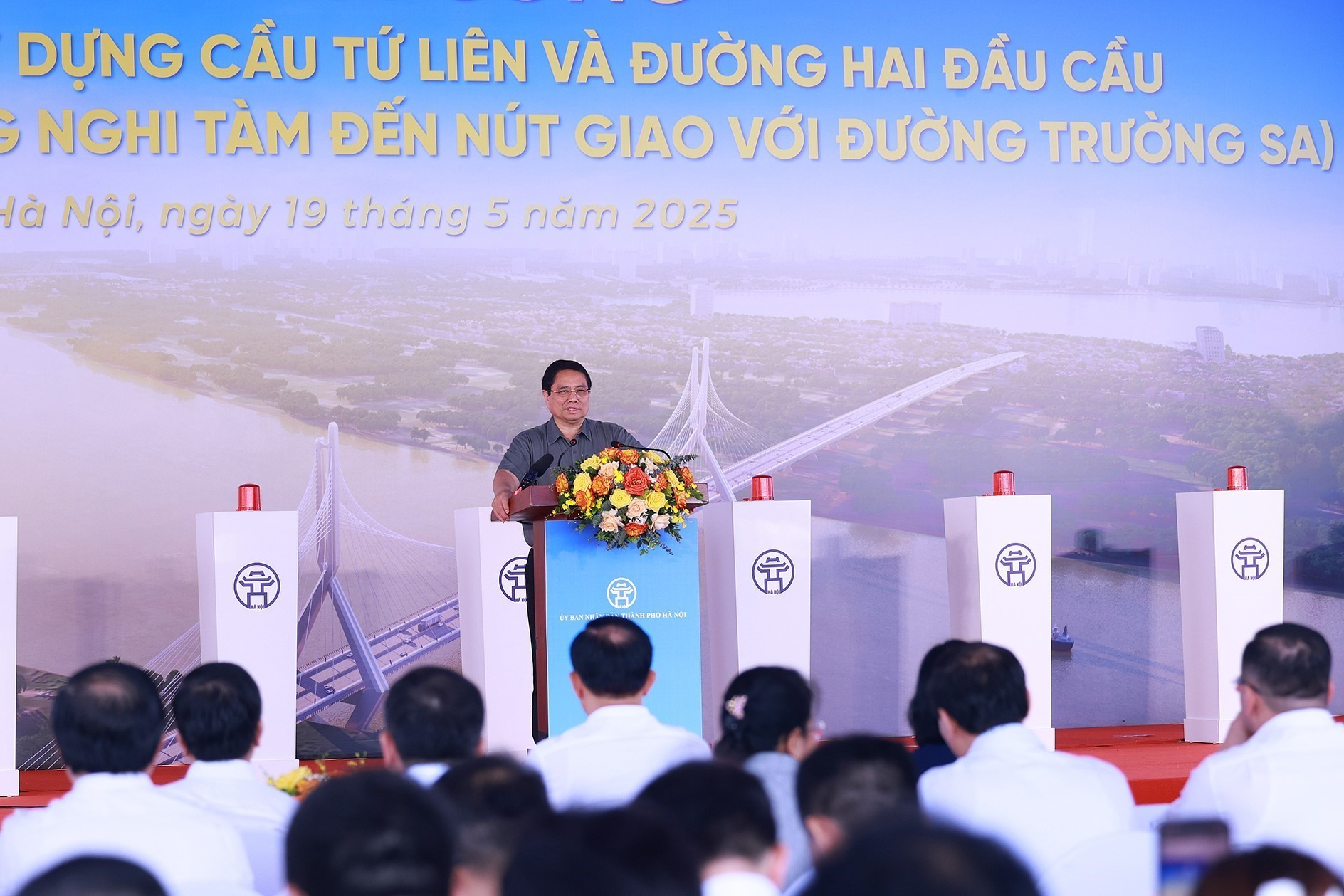 Thủ tướng Phạm Minh Chính phát lệnh khởi công xây dựng cầu Tứ Liên, Hà Nội - Ảnh 2.