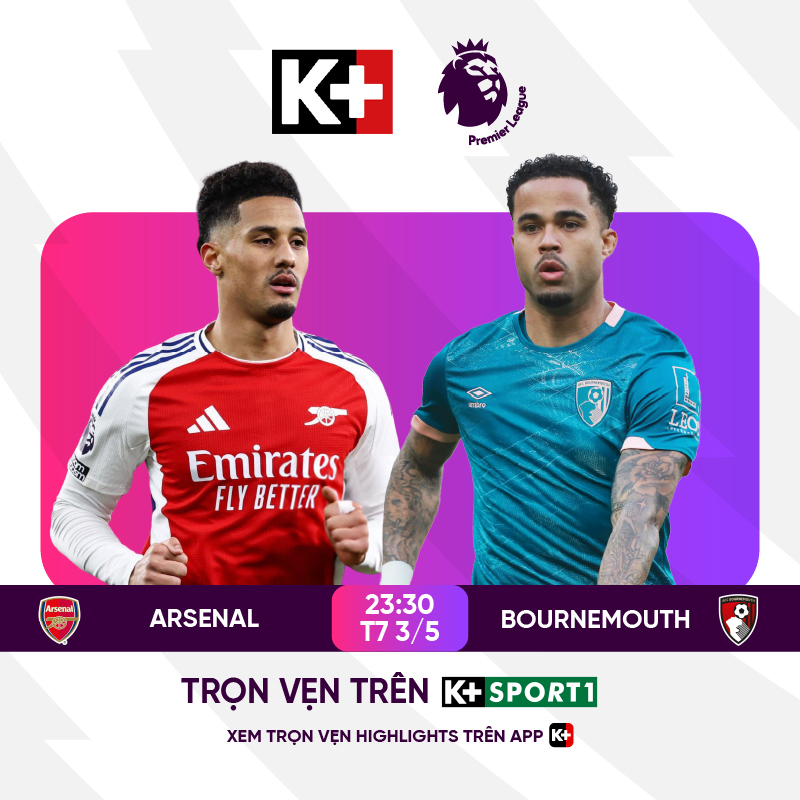 Link xem trực tiếp bóng đá Arsenal vs Bournemouth, 23h30 ngày 3/5, vòng 35 Premier League - Ảnh 3. Link xem trực tiếp bóng đá Arsenal vs Bournemouth, 23h30 ngày 3/5, vòng 35 Premier League - Ảnh 3.