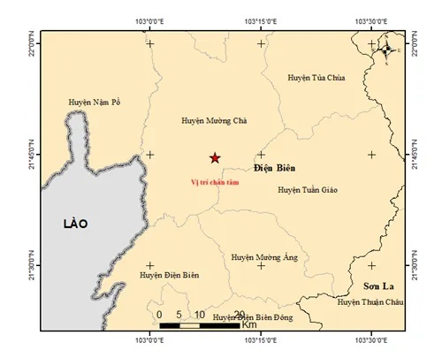 Tiếp tục xảy ra động đất độ lớn 3.5 tại Điện Biên - Ảnh 1.
