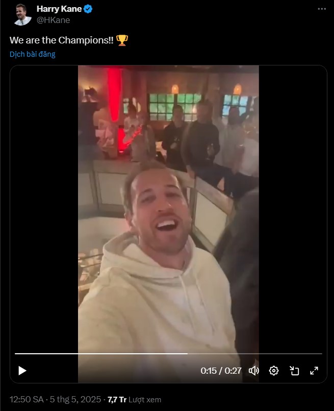 Clip Harry Kane hát ăn mừng chức vô địch Bundesliga đạt 7,7 triệu lượt xem - Ảnh 1.