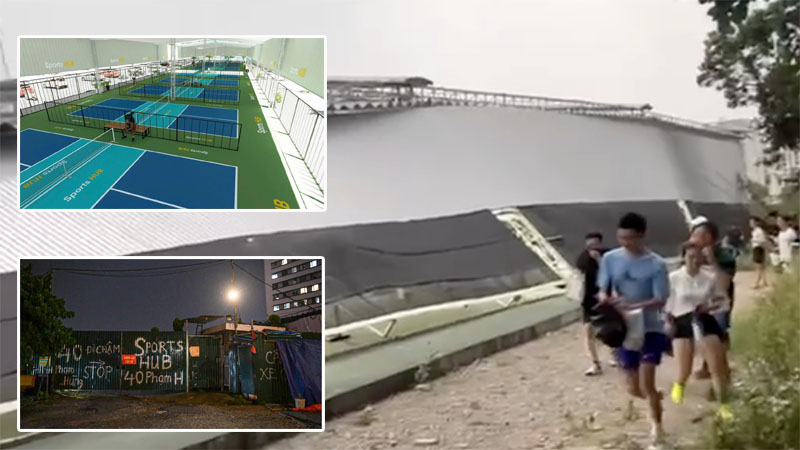 Sự cố sập mái sân pickleball ở Hà Nội là lời cảnh báo về an toàn mùa giông bão