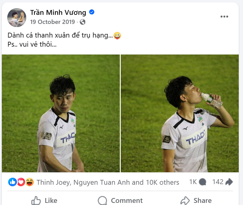 Sau khi 'dành cả thanh xuân để trụ hạng', Minh Vương nói lời gan ruột tri ân HAGL và bầu Đức - Ảnh 1. Minh Vương