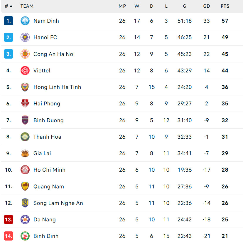 Kết quả bóng đá V-League vòng cuối: Bình Định rớt hạng, Quảng Nam thoát hiểm, Đà Nẵng đá play-off - Ảnh 1.