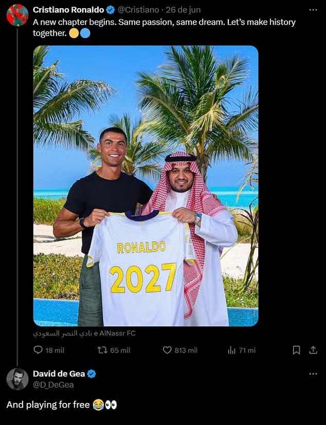 Ronaldo bị đồng đội cũ 'đá xoáy' sau bản hợp đồng khủng với đội bóng châu Á - Ảnh 1.
