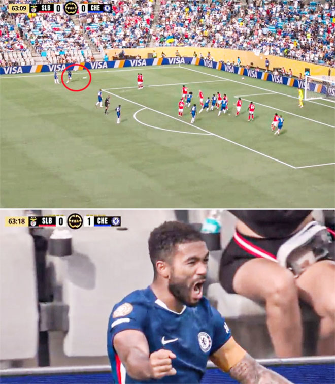 Reece James lập siêu phẩm sút phạt, trận Benfica vs Chelsea bị tạm hoãn khi chỉ còn vài phút - Ảnh 1.