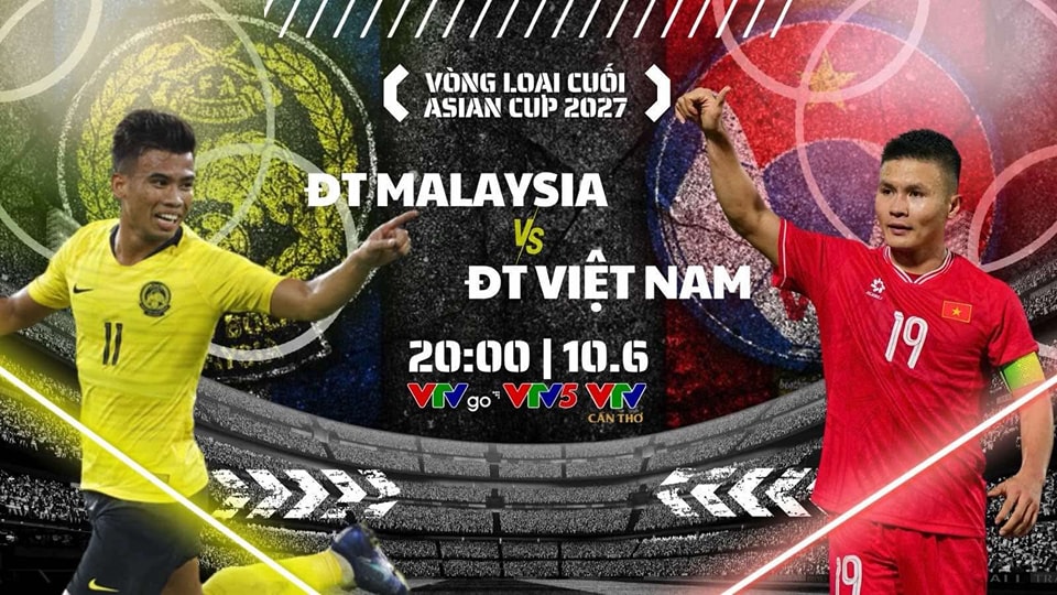 Xác định các kênh của VTV phát trực tiếp trận ĐT Việt Nam vs Malaysia tại vòng loại Asian Cup  - Ảnh 1.