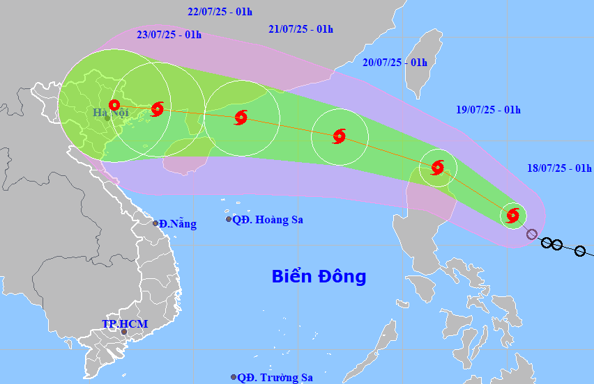 Thời tiết ngày 18/7: Áp thấp nhiệt đới đã mạnh lên thành bão với tên quốc tế là WIPHA - Ảnh 1. Thời tiết ngày 18/7: Áp thấp nhiệt đới đã mạnh lên thành bão với tên quốc tế là WIPHA - Ảnh 1.