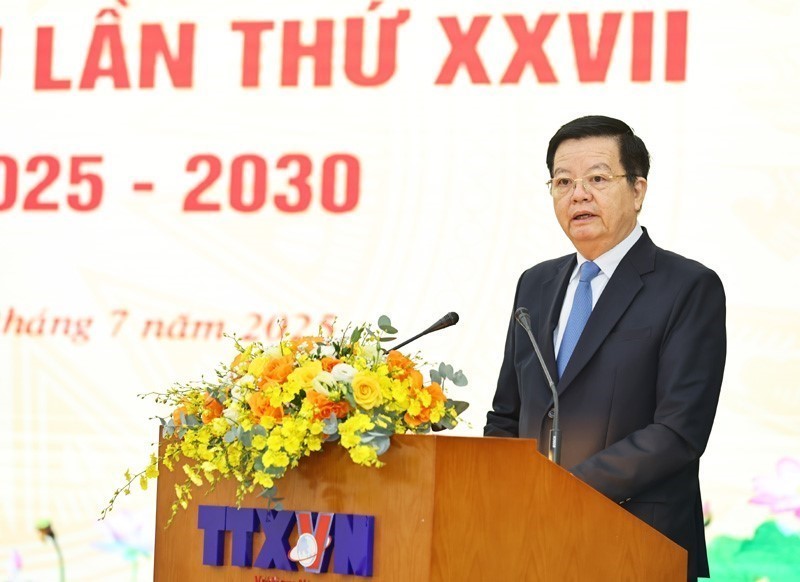 Phó Thủ tướng Mai Văn Chính dự Đại hội đại biểu Đảng bộ Thông tấn xã Việt Nam lần thứ 27, nhiệm kỳ 2025 - 2030 - Ảnh 8.