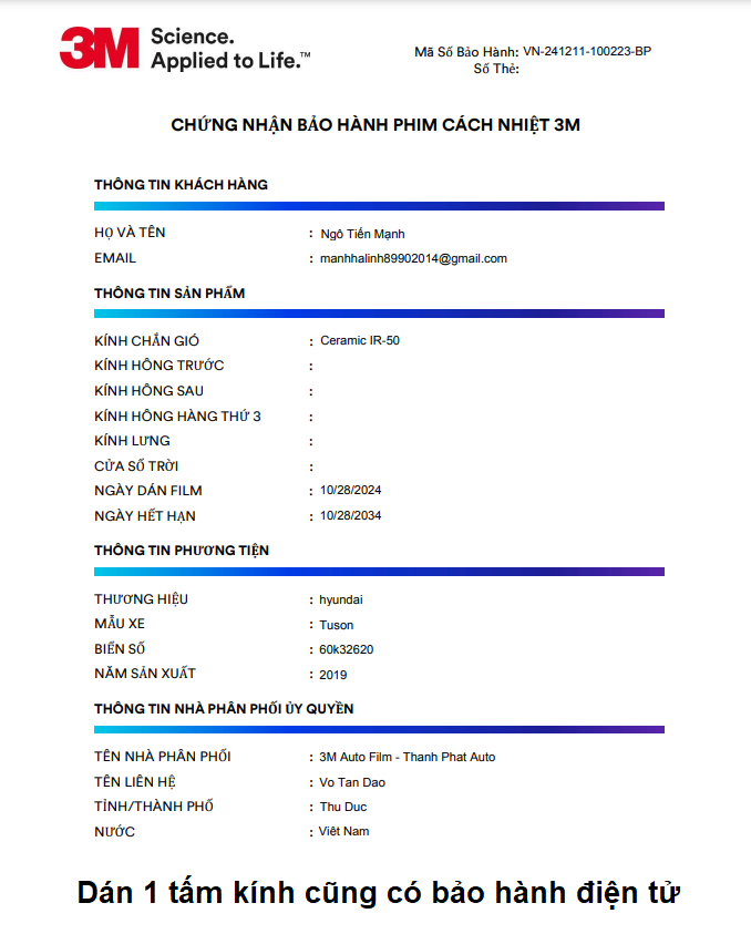 Cách phân biệt phim cách nhiệt 3M chính hãng - Thành Phát Auto Review - Ảnh 2.