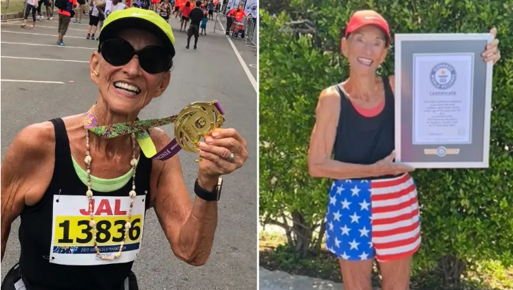 Cụ Mathea Allansmith là người phụ nữ cao tuổi nhất thế giới hoàn thành một cuộc thi marathon
