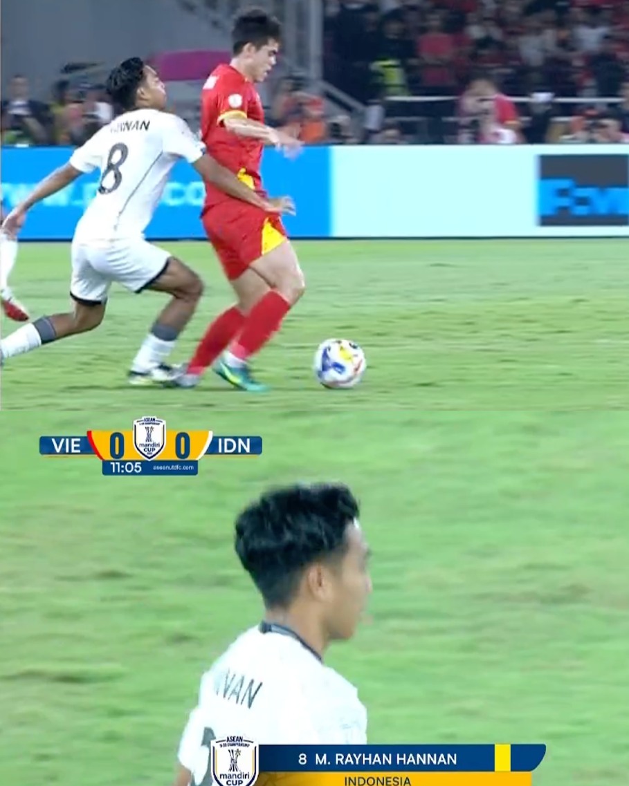 Văn Khang bị phạm lỗi thô bạo, nhưng U23 Indonesia may mắn thoát thẻ đỏ - Ảnh 3.