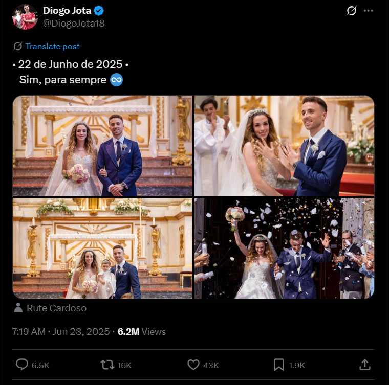 Bài đăng cuối cùng đầy xúc động của Diogo Jota trên mạng xã hội trước khi qua đời vì tai nạn xe hơi - Ảnh 1.