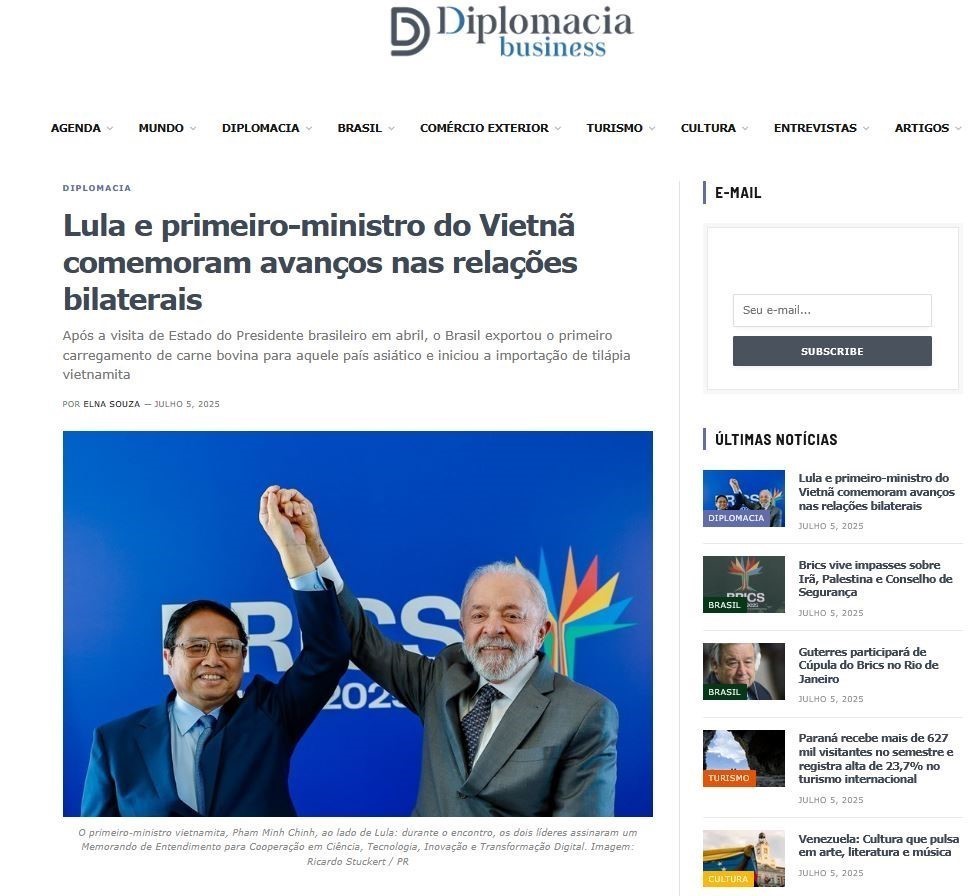 Truyền thông Brazil đưa tin đậm nét hoạt động của Thủ tướng Phạm Minh Chính tại Rio de Janeiro - Ảnh 3.
