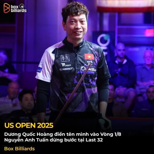 Dương Quốc Hoàng là cơ thủ duy nhất của Việt Nam còn trụ lại tại US Open 2025