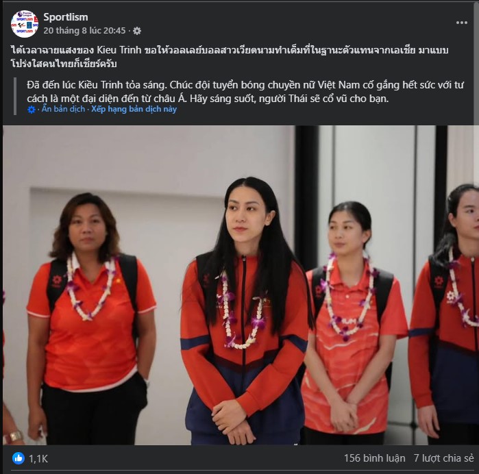 Hoa khôi bóng chuyền Việt Nam được CĐV Thái Lan ủng hộ trước trận gặp đội hạng 3 thế giới - Ảnh 1.