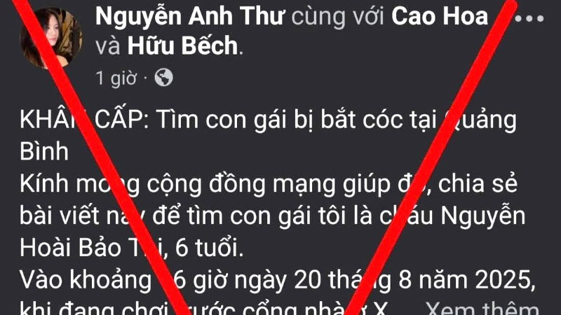 Bác bỏ thông tin bắt cóc trẻ em lan truyền trên mạng xã hội - Ảnh 1.