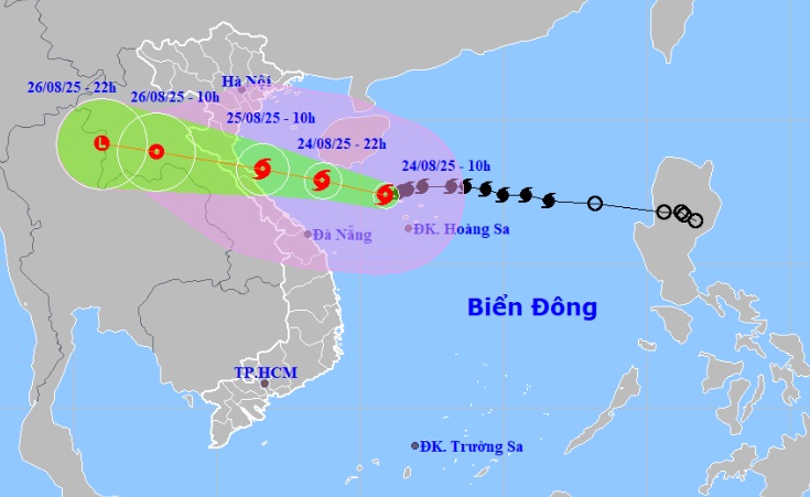Bão số 5 đang hướng vào Nam vịnh Bắc Bộ với sức mạnh giật cấp 16 - Ảnh 1.