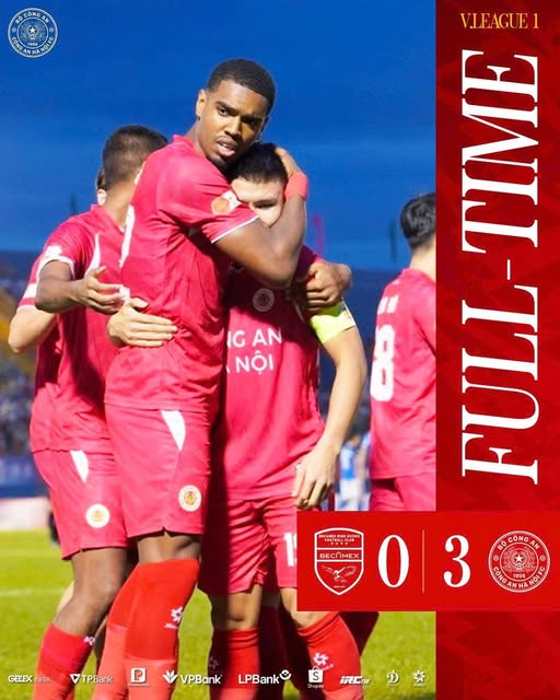 CAHN đánh bại chủ nhà Becamex TPHCM 3-0 ở vòng 2 V-League 2025-2026
