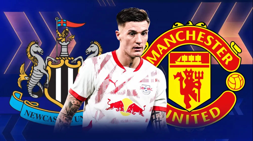 Benjamin Sesko 'tỏ tình' với cả MU và Newcastle, nhưng hé lộ đội bóng 'ưu ái hơn' - Ảnh 1.