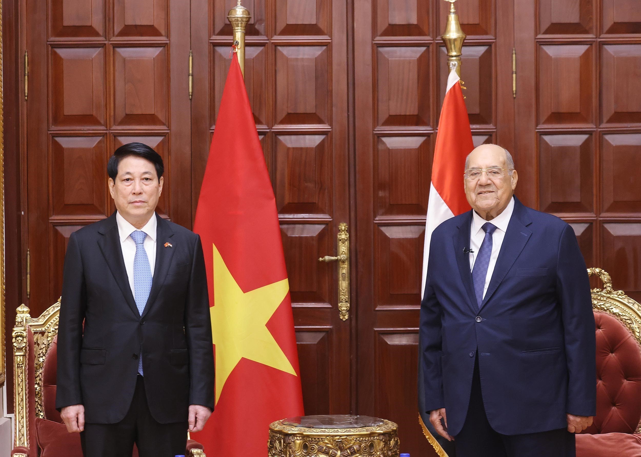 Chủ tịch nước Lương Cường hội kiến Chủ tịch Hạ viện, Thượng Viện Ai Cập - Ảnh 3. Chủ tịch nước Lương Cường hội kiến Chủ tịch Hạ viện, Thượng Viện Ai Cập - Ảnh 3.