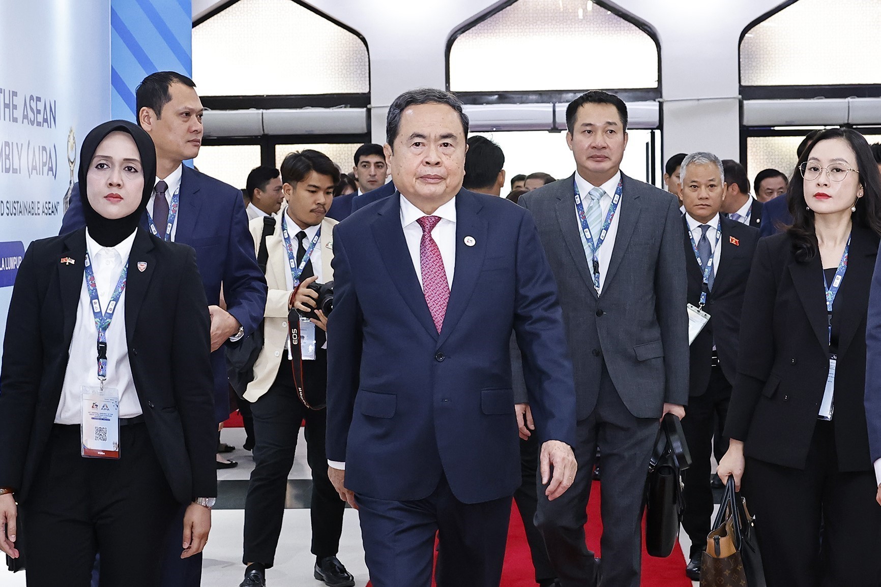 AIPA-46: Các Trưởng đoàn Nghị viện thành viên AIPA chụp ảnh chung - Ảnh 1.