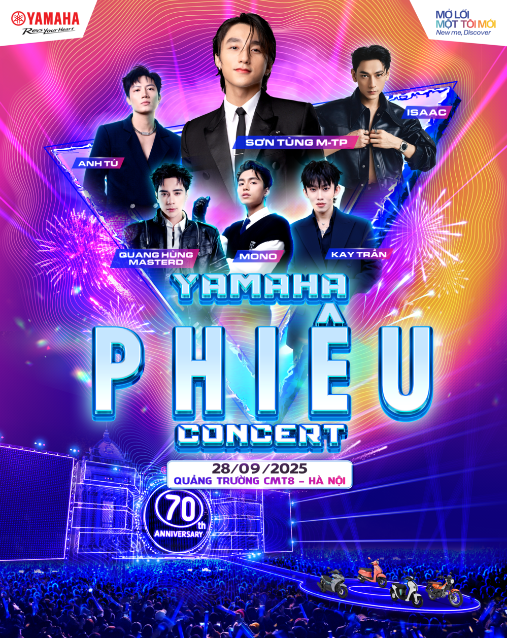 “Yamaha PHIÊU Concert”: Đại nhạc hội kỷ niệm 70 năm bùng nổ giữa lòng Hà Nội - Ảnh 1.