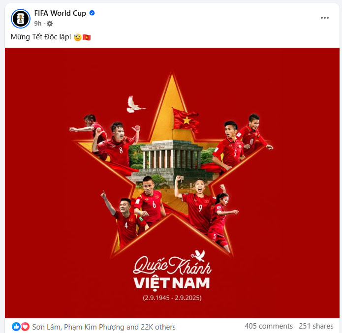 FIFA, AFC gửi lời chúc mừng Việt Nam nhân dịp 80 năm Quốc khánh 2-9 - Ảnh 2.