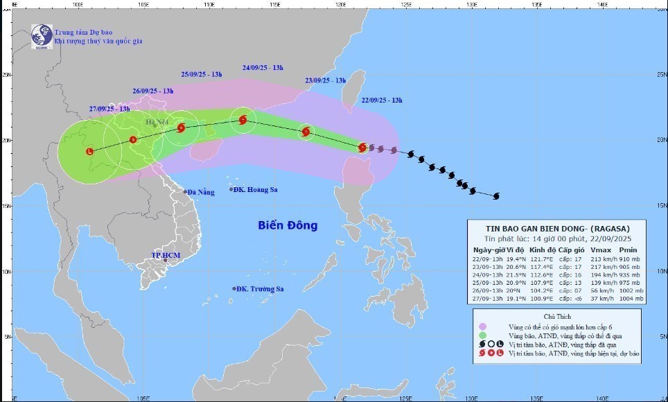 Cập nhật siêu bão RAGASA chiều 22/9 - Ảnh 1.