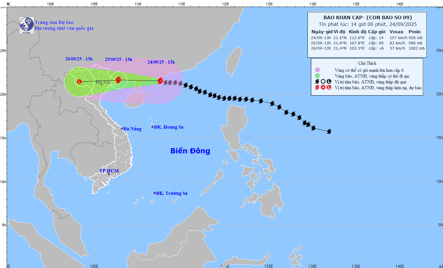  Bão số 9 cách Móng Cái khoảng 510 km về phía Đông - Ảnh 1.