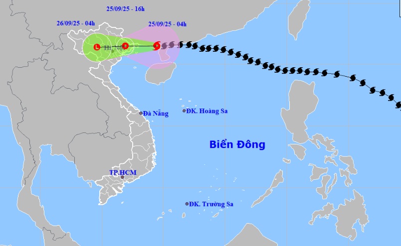 Bão số 9 cách Móng Cái khoảng 300km về phía Đông  sức gió giật cấp 15 - Ảnh 1.