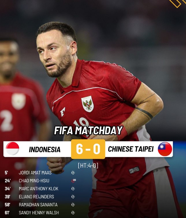 Thắng 6-0, tuyển Indonesia rút ngắn cách biệt với ĐT Việt Nam xuống còn 2 bậc trên BXH của FIFA - Ảnh 1.