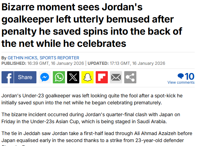 Giải U23 châu Á bùng nổ truyền thông thế giới vì pha bắt penalty khó tin của thủ môn Jordan - Ảnh 2.
