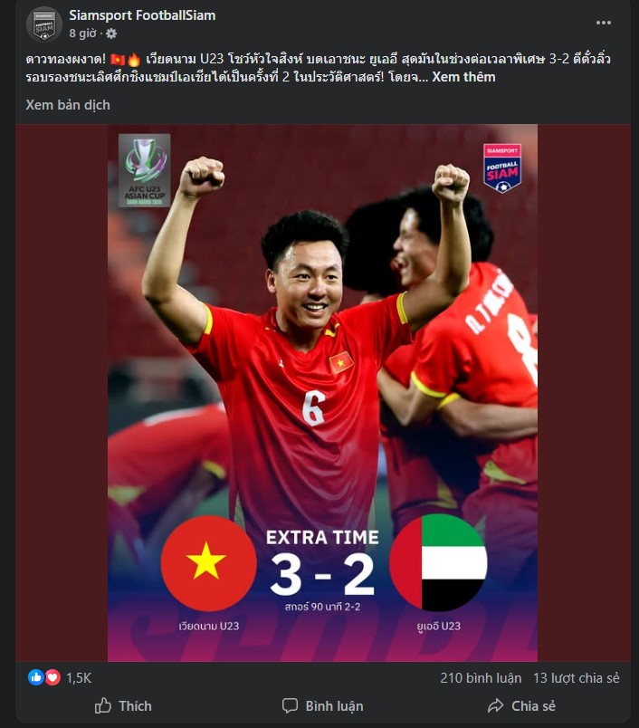 Truyền thông Thái Lan ngả mũ với bàn thắng của Đình Bắc, ngỡ ngàng khi U23 Việt Nam chạy cả trận không biết mệt - Ảnh 1.