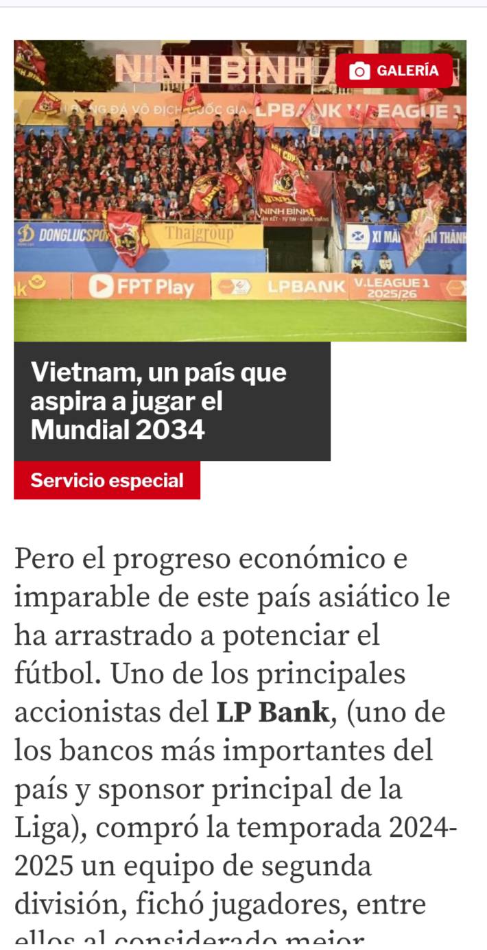 Báo Tây Ban Nha: Bóng đá Việt Nam nuôi tham vọng góp mặt tại World Cup 2034 - Ảnh 1.