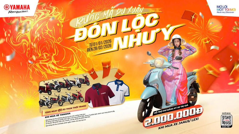 Đón lộc đầu năm, Yamaha Motor Việt Nam tung loạt ưu đãi cho người mua xe - Ảnh 1. Đón lộc đầu năm, Yamaha Motor Việt Nam tung loạt ưu đãi cho người mua xe - Ảnh 1.