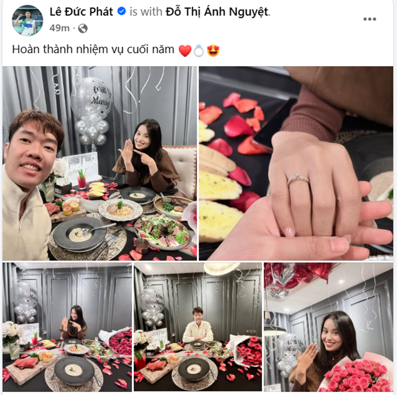 Tay vợt cầu lông hàng đầu Việt Nam chào năm mới bằng lời cầu hôn cực lãng mạn với hotgirl cung thủ - Ảnh 1.