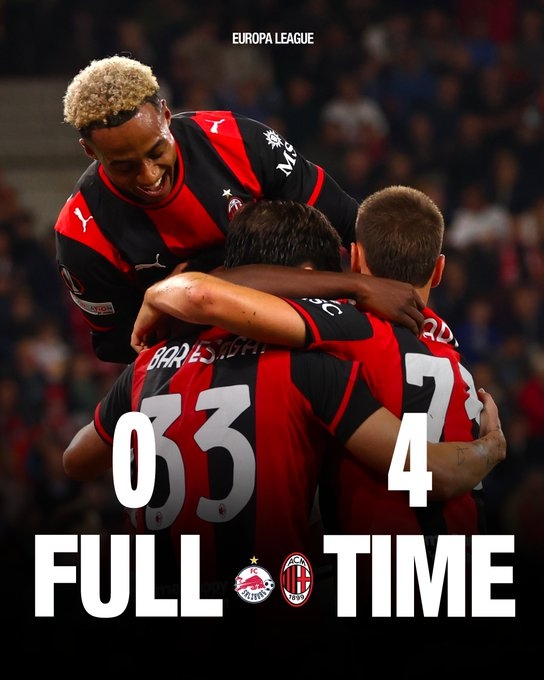 Kết quả bóng đá Europa League: Sao mai 19 tuổi lập hat-trick giúp AC Milan thắng 4-0 - Ảnh 1. Kết quả bóng đá Europa League: Sao mai 19 tuổi lập hat-trick giúp AC Milan thắng 4-0 - Ảnh 1.