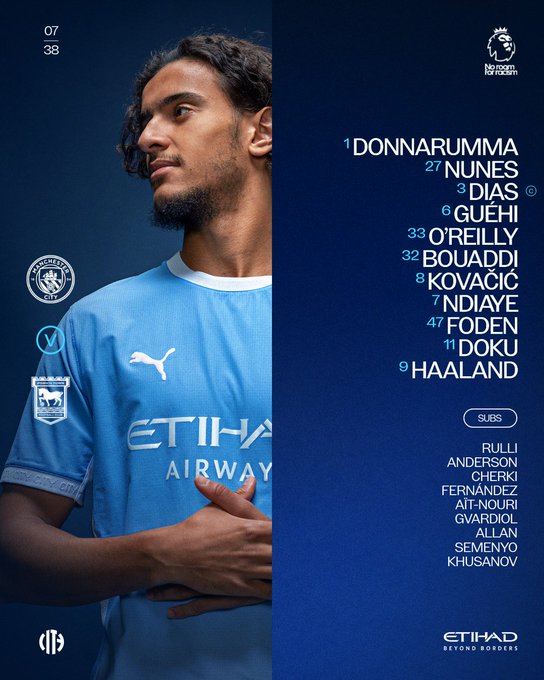 TRỰC TIẾP bóng đá Man City vs Ipswich Town: Foden, Doku và Haaland đá chính - Ảnh 3. TRỰC TIẾP bóng đá Man City vs Ipswich Town: Foden, Doku và Haaland đá chính - Ảnh 3.