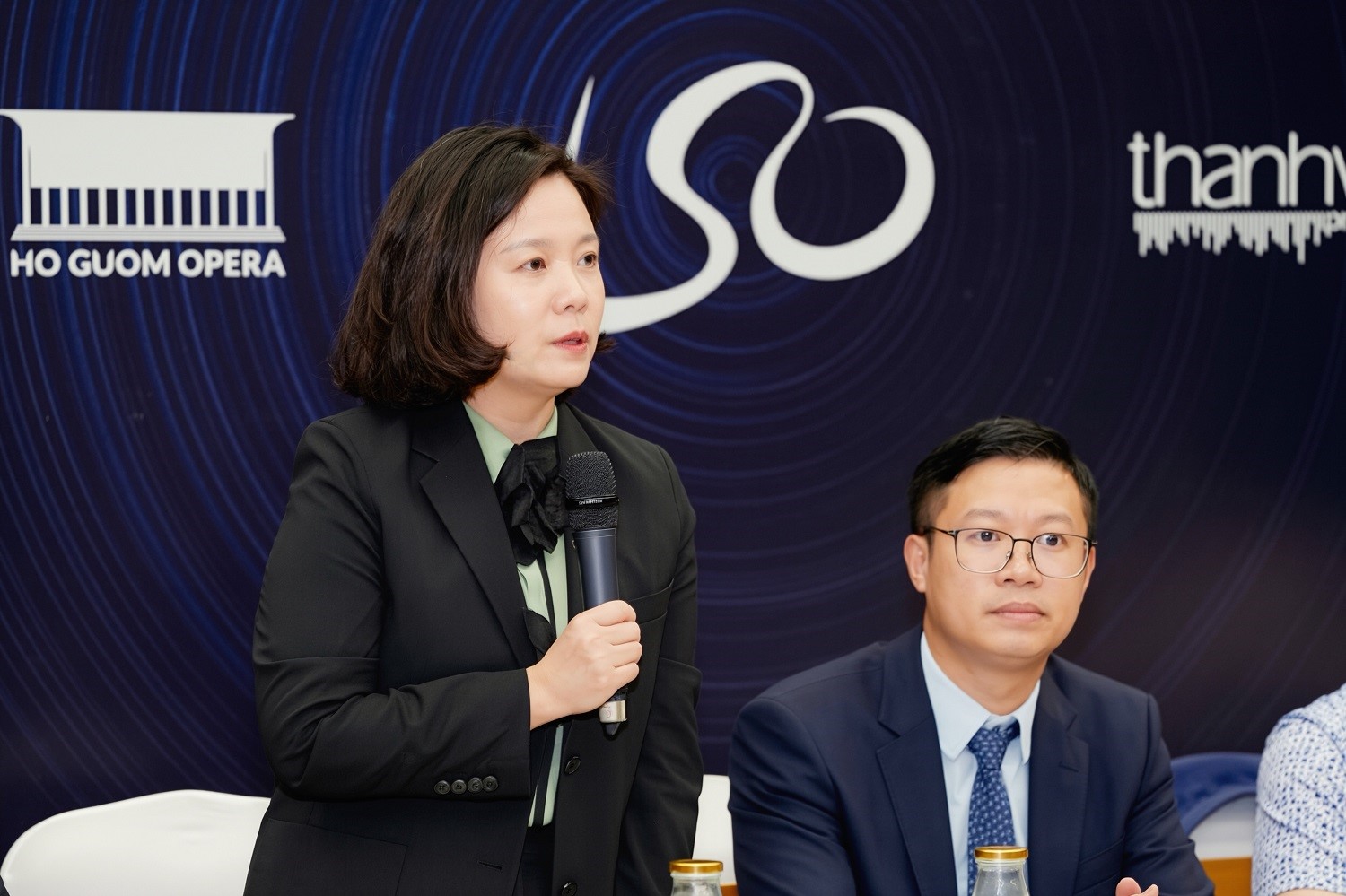 Bà Lê Thị Ánh Mai phát biểu tại họp báo