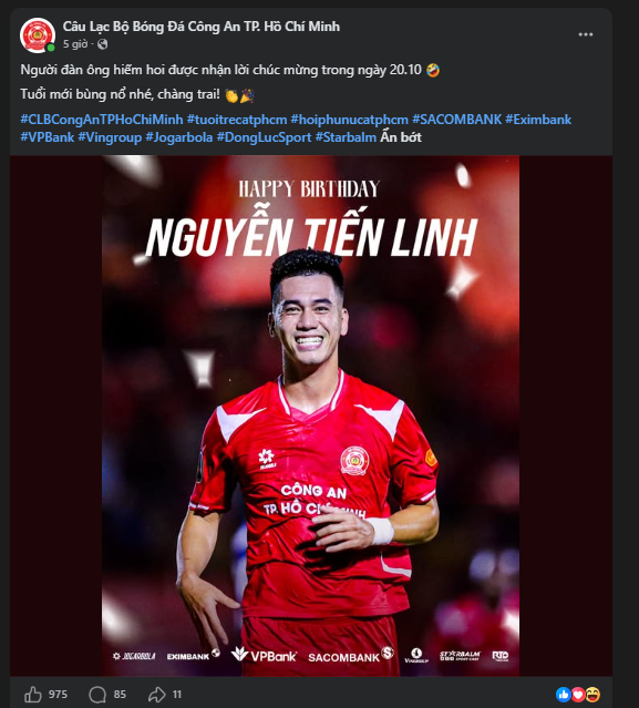 Tiến Linh đón sinh nhật tuổi 29 bằng hành động ý nghĩa khiến người hâm mộ xúc động - Ảnh 2. Tiến Linh đón sinh nhật tuổi 29 bằng hành động ý nghĩa khiến người hâm mộ xúc động - Ảnh 2.