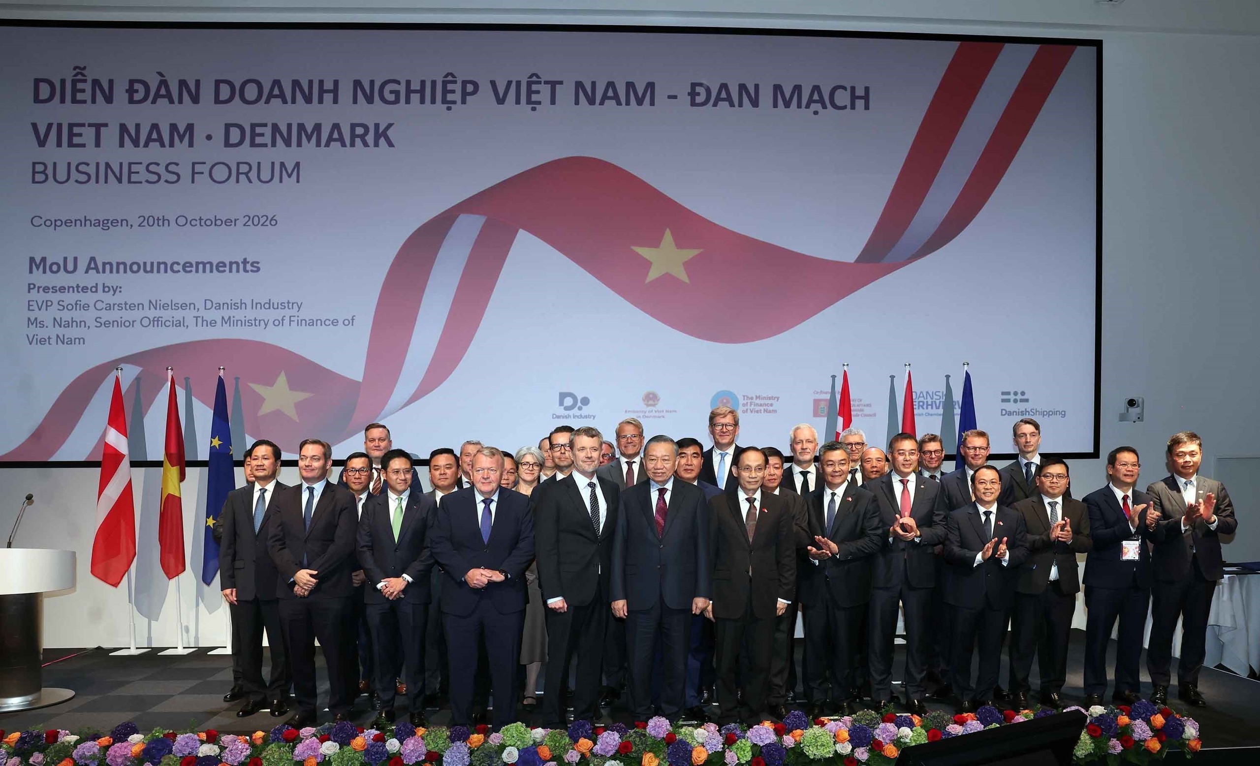 Tổng Bí thư, Chủ tịch nước Tô Lâm cùng Nhà Vua Đan Mạch Frederik X dự Diễn đàn Doanh nghiệp Việt Nam – Đan Mạch. Ảnh: Thống Nhất – TTXVN