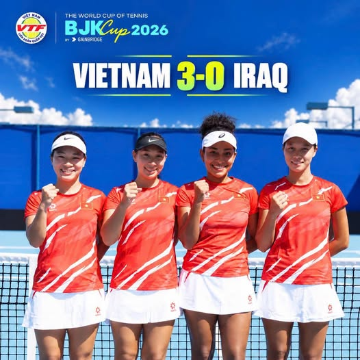Tin nóng thể thao tối 21/10: Tuyển quần vợt nữ Việt Nam thắng áp đảo Iraq tại Billie Jean King Cup 2026 - Ảnh 1.