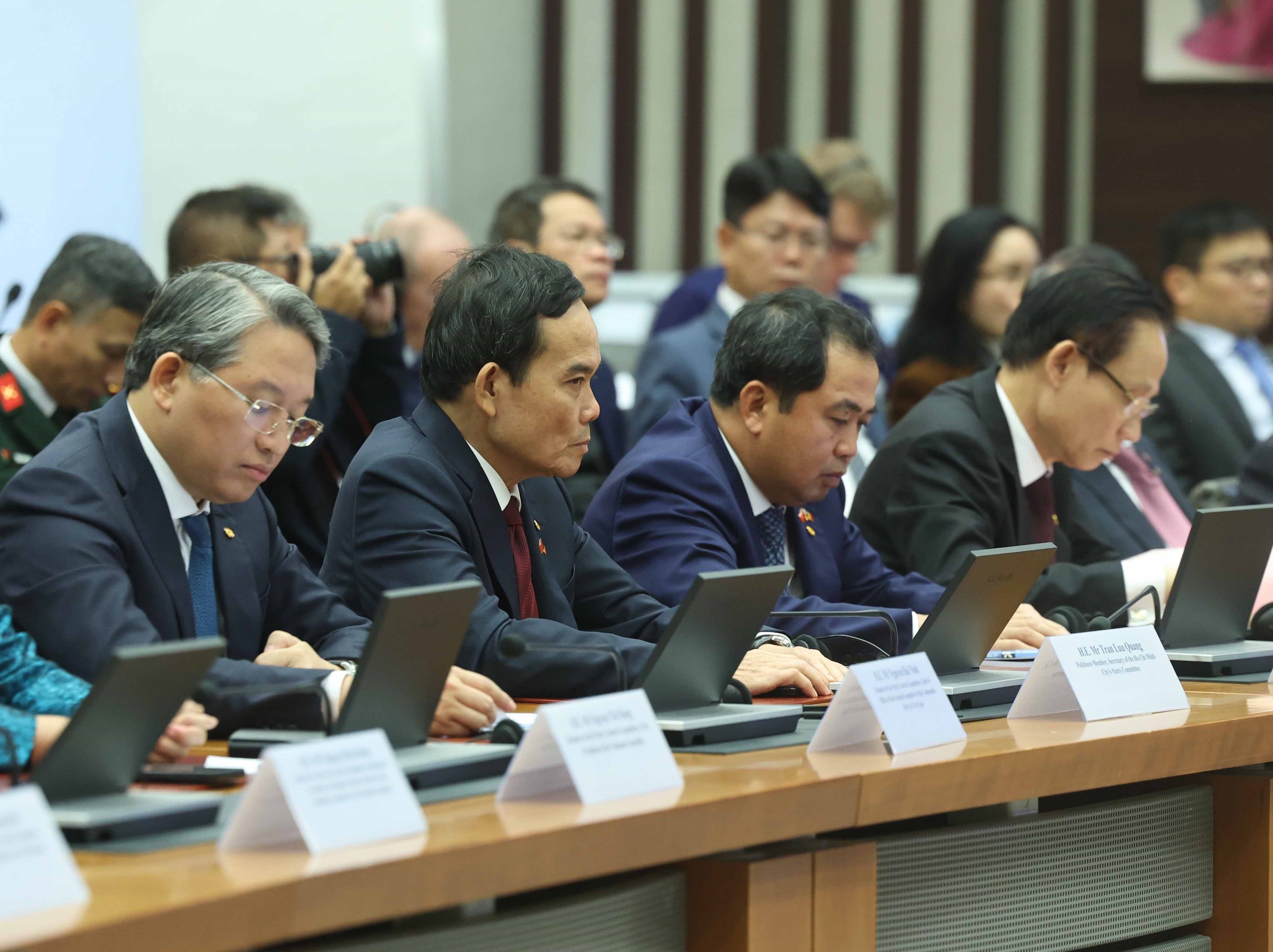 Đại biểu đoàn cấp cao Việt Nam tham dự sự kiện. Ảnh: Thống Nhất – TTXVN