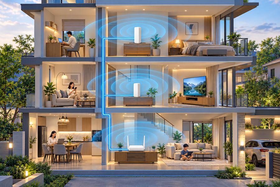 Lắp đặt wifi cho nhà nhiều tầng: Cách phủ sóng ổn định - Ảnh 2.