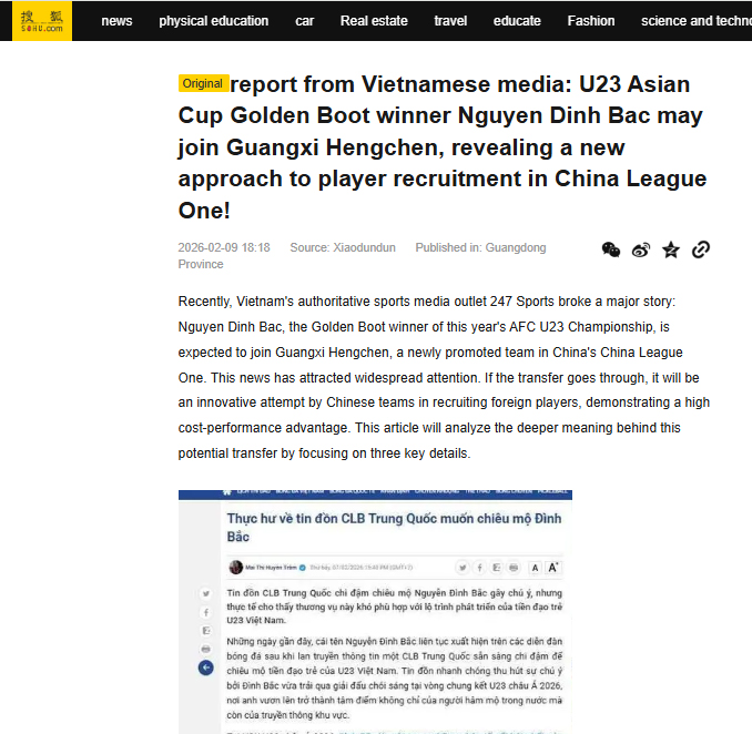 Truyền thông Trung Quốc ngỡ ngàng về tin đồn Đình Bắc được đội vô địch hạng 3 nước này theo đuổi - Ảnh 1.