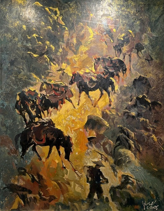 Ngựa nơi biên cương trong tranh họa sĩ Đỗ Đức - Ảnh 1.