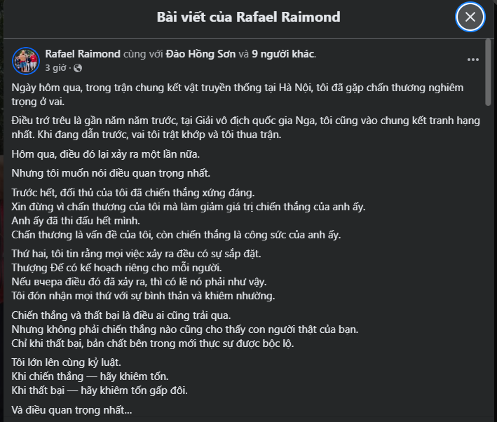 Võ sĩ Nga lên tiếng về trận thua đô vật Việt Nam, thừa nhận tình cảm của CĐV quý giá hơn huy chương - Ảnh 1.
