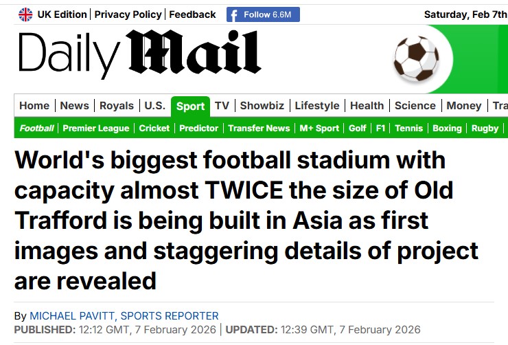 Dự án SVĐ 135 nghìn chỗ của Việt Nam gây sốt với truyền thông thế giới, được so sánh 'lớn gấp đôi' Old Trafford - Ảnh 2.