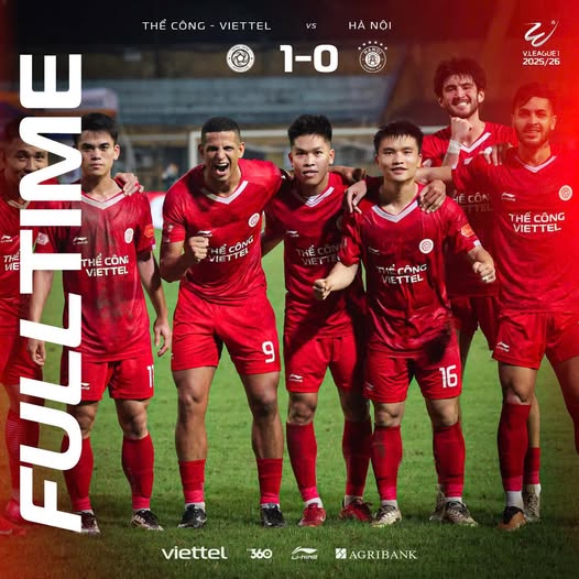 Thể Công Viettel đánh bại CLB Hà Nội 1-0 ở trận derby thủ đô thuộc vòng 14 V-League